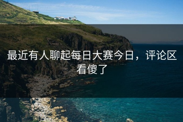 最近有人聊起每日大赛今日，评论区看傻了