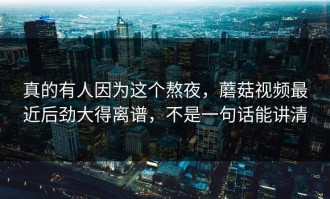 真的有人因为这个熬夜，蘑菇视频最近后劲大得离谱，不是一句话能讲清