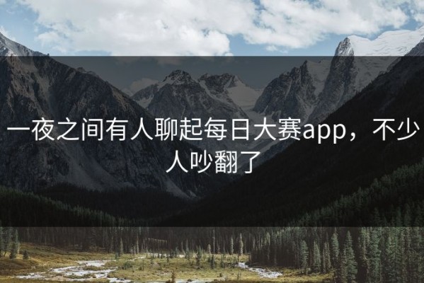 一夜之间有人聊起每日大赛app，不少人吵翻了