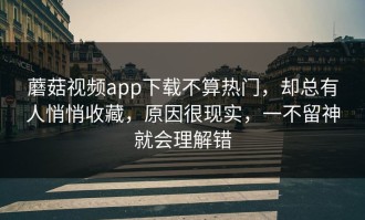 蘑菇视频app下载不算热门，却总有人悄悄收藏，原因很现实，一不留神就会理解错