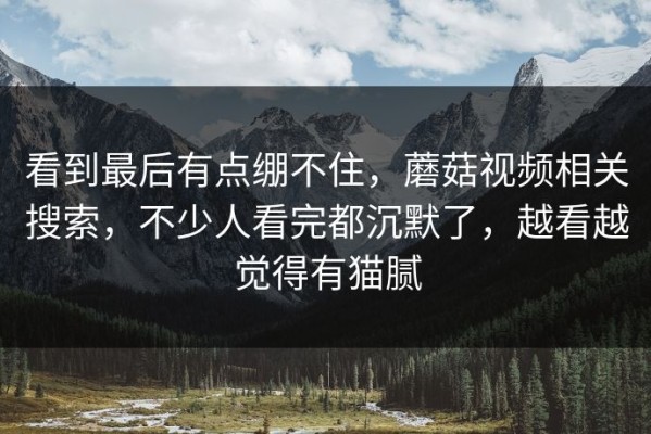看到最后有点绷不住，蘑菇视频相关搜索，不少人看完都沉默了，越看越觉得有猫腻