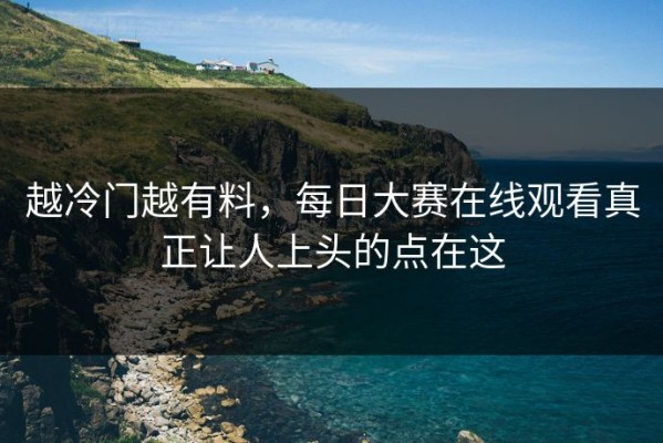 越冷门越有料，每日大赛在线观看真正让人上头的点在这