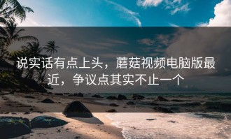 说实话有点上头，蘑菇视频电脑版最近，争议点其实不止一个