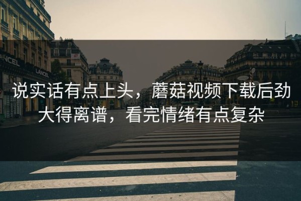 说实话有点上头，蘑菇视频下载后劲大得离谱，看完情绪有点复杂