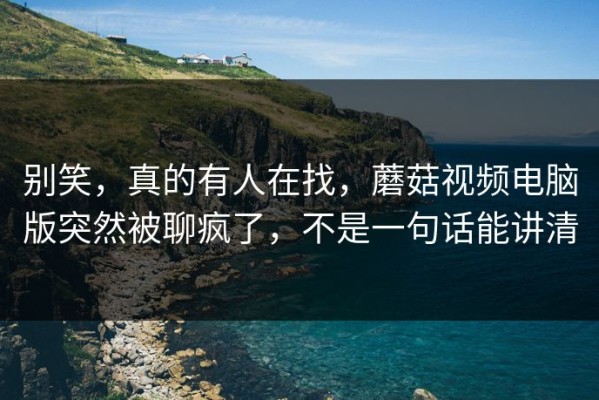 别笑，真的有人在找，蘑菇视频电脑版突然被聊疯了，不是一句话能讲清