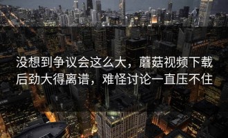 没想到争议会这么大，蘑菇视频下载后劲大得离谱，难怪讨论一直压不住