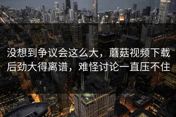 没想到争议会这么大，蘑菇视频下载后劲大得离谱，难怪讨论一直压不住
