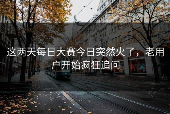 这两天每日大赛今日突然火了，老用户开始疯狂追问