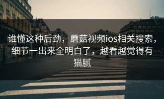 谁懂这种后劲，蘑菇视频ios相关搜索，细节一出来全明白了，越看越觉得有猫腻