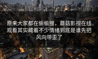 原来大家都在偷偷搜，蘑菇影视在线观看其实藏着不少情绪到底是谁先把风向带歪了