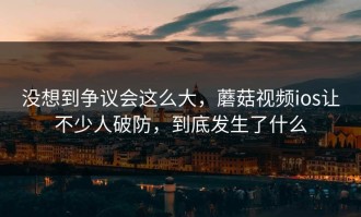 没想到争议会这么大，蘑菇视频ios让不少人破防，到底发生了什么