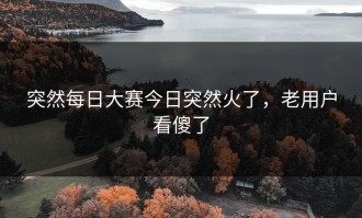 突然每日大赛今日突然火了，老用户看傻了