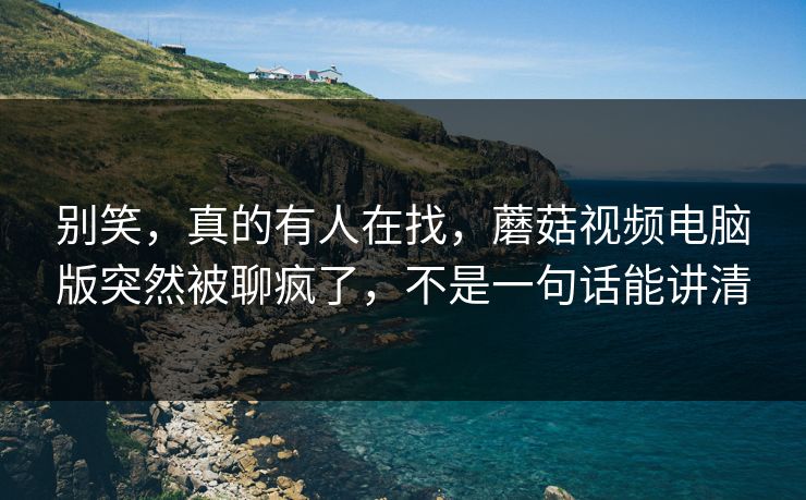 别笑，真的有人在找，蘑菇视频电脑版突然被聊疯了，不是一句话能讲清