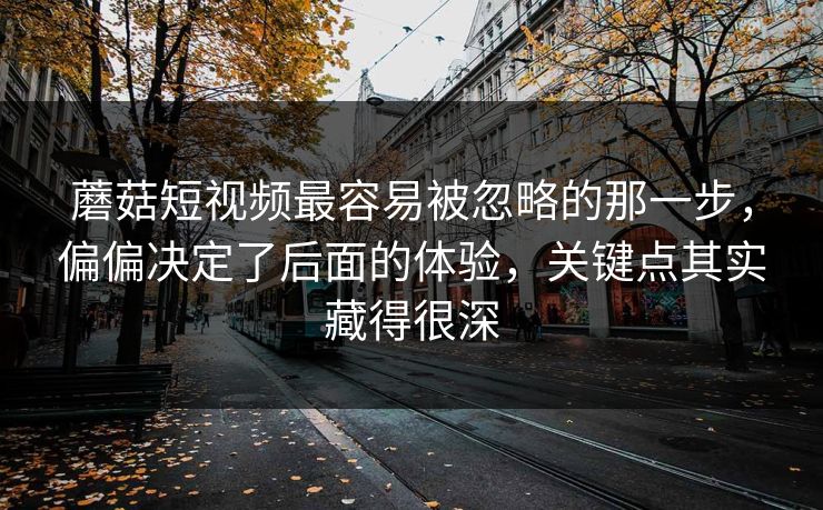 蘑菇短视频最容易被忽略的那一步，偏偏决定了后面的体验，关键点其实藏得很深