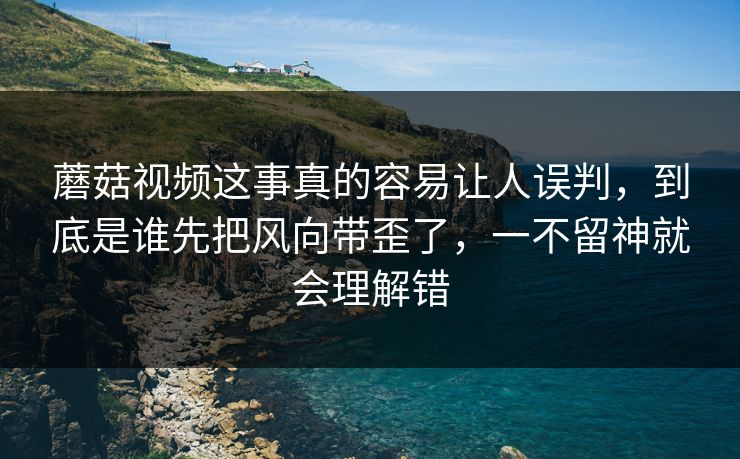 蘑菇视频这事真的容易让人误判，到底是谁先把风向带歪了，一不留神就会理解错