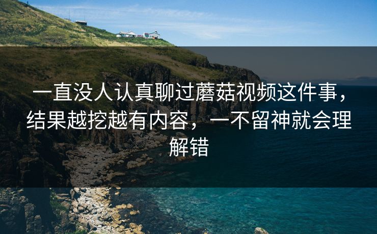 一直没人认真聊过蘑菇视频这件事，结果越挖越有内容，一不留神就会理解错