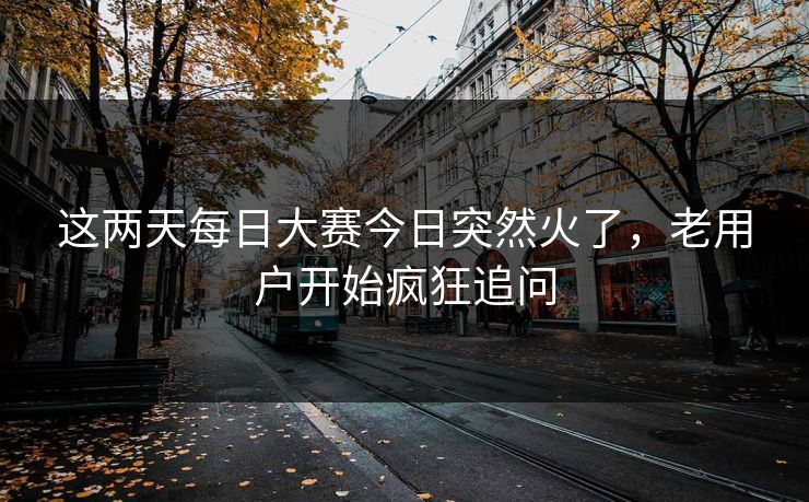 这两天每日大赛今日突然火了，老用户开始疯狂追问