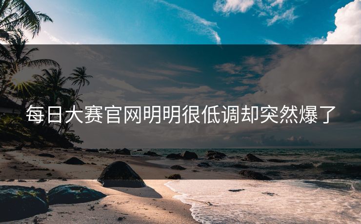 每日大赛官网明明很低调却突然爆了