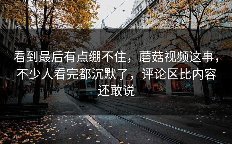 看到最后有点绷不住，蘑菇视频这事，不少人看完都沉默了，评论区比内容还敢说