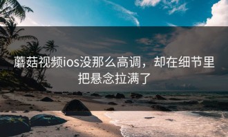 蘑菇视频ios没那么高调，却在细节里把悬念拉满了