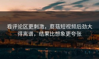 看评论区更刺激，蘑菇短视频后劲大得离谱，结果比想象更夸张