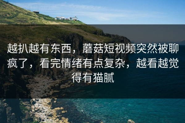 越扒越有东西，蘑菇短视频突然被聊疯了，看完情绪有点复杂，越看越觉得有猫腻