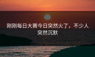 刚刚每日大赛今日突然火了，不少人突然沉默