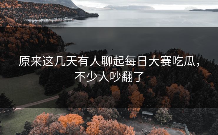 原来这几天有人聊起每日大赛吃瓜，不少人吵翻了