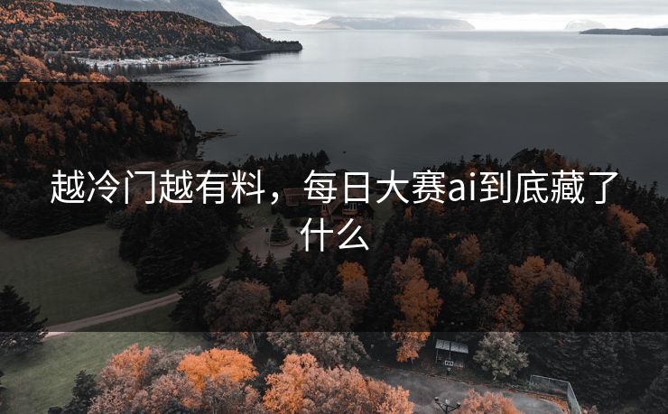 越冷门越有料，每日大赛ai到底藏了什么