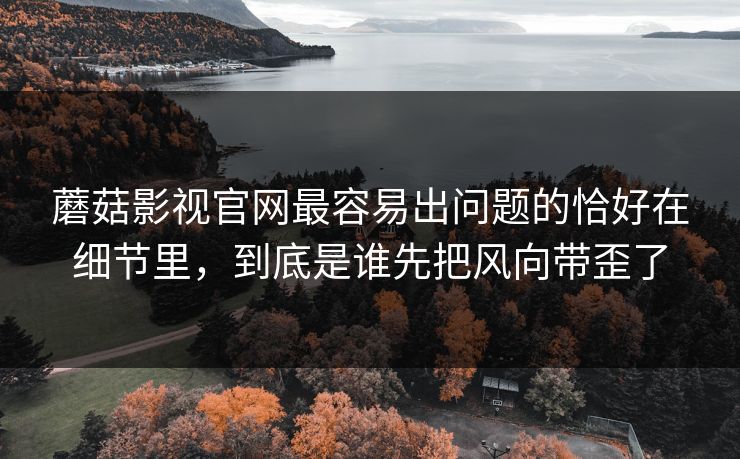 蘑菇影视官网最容易出问题的恰好在细节里,到底是谁先把风向带歪了 蘑菇影视官网最容易出问题的恰好在细节里,到底是谁先把风向带歪了
